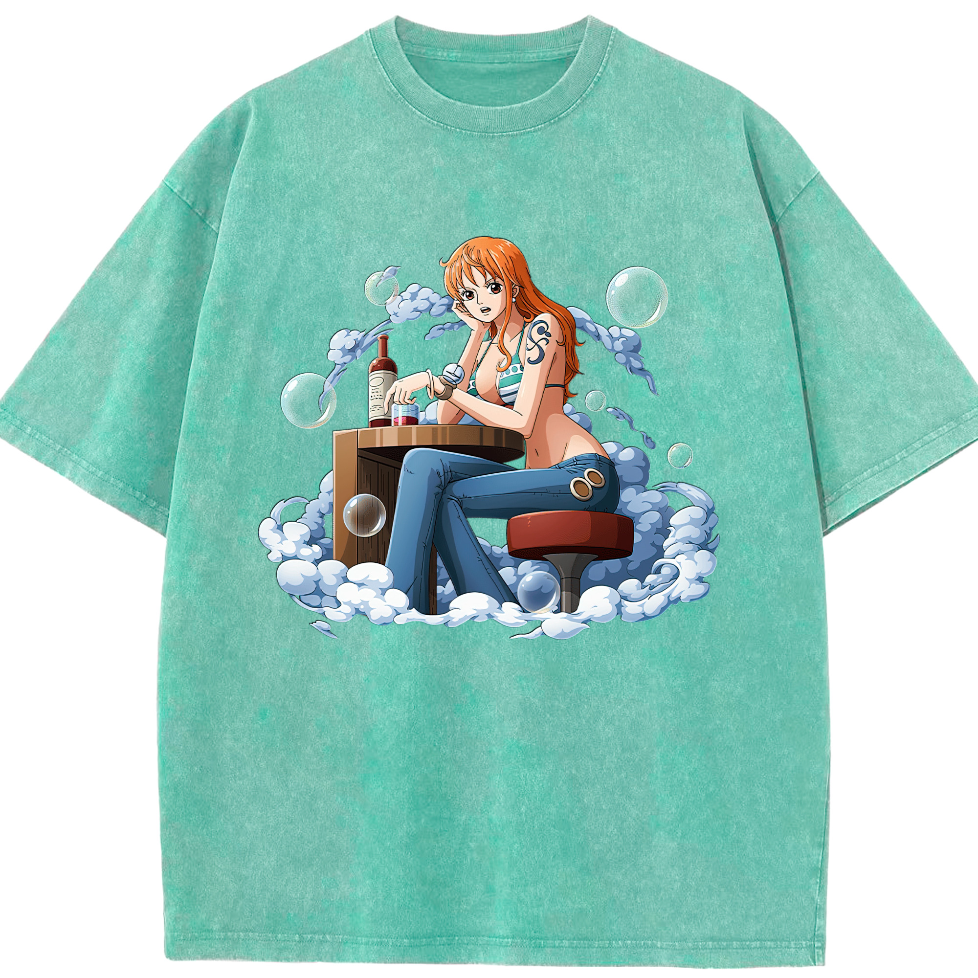 ワンピース ナミ ONE PIECE Nami 綿100% ヴィンテージ風 半袖Tシャツ（フロントプリント）